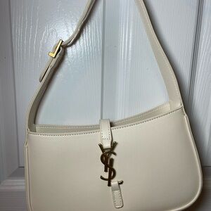 Yves Saint Laurent Off-White Leather Shoulder Bag